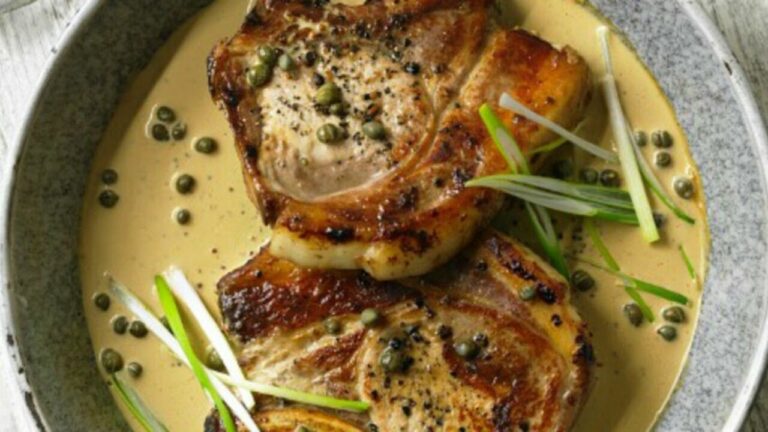 Cote de porc au four vin blanc