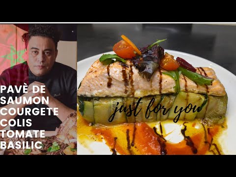Saumon courgette tomate au four