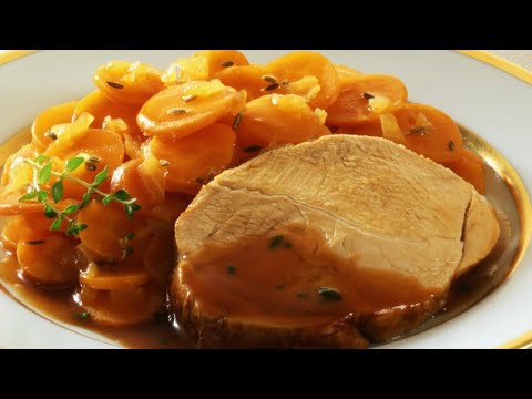 Roti de porc au bouillon de volaille