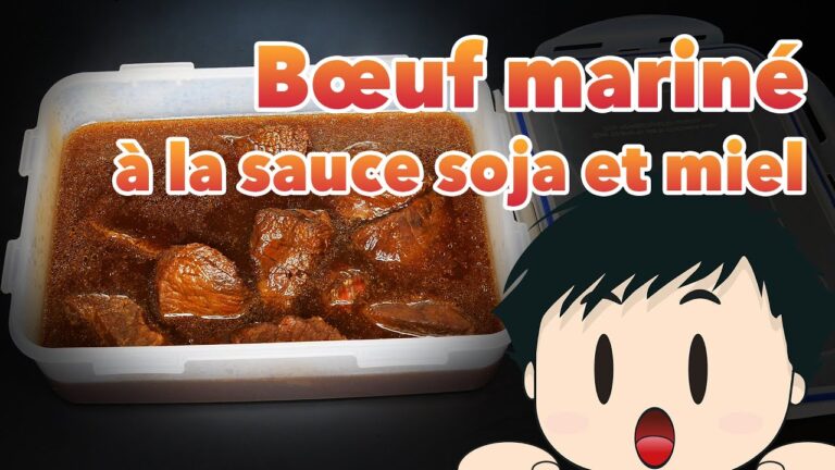 Boeuf marin&eacute; sauce soja miel