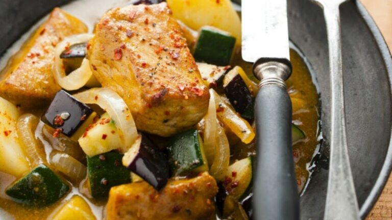 Colombo de porc aux aubergines