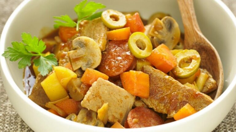 Saute de porc chorizo olive