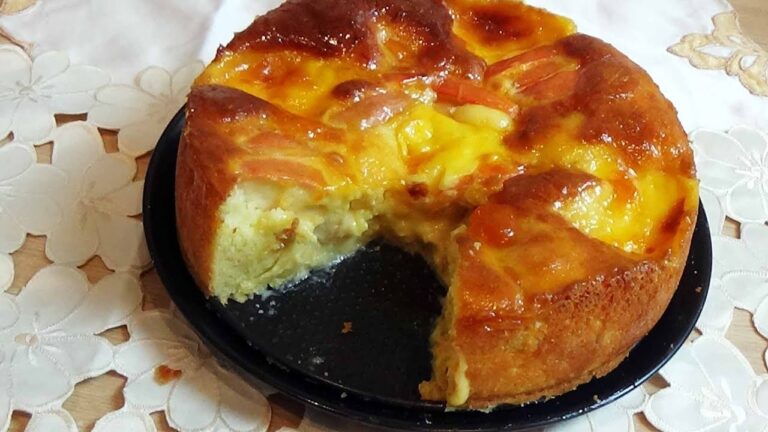 G&acirc;teau de pommes de grand-m&egrave;re &agrave; la cr&egrave;me p&acirc;tissi&egrave;re