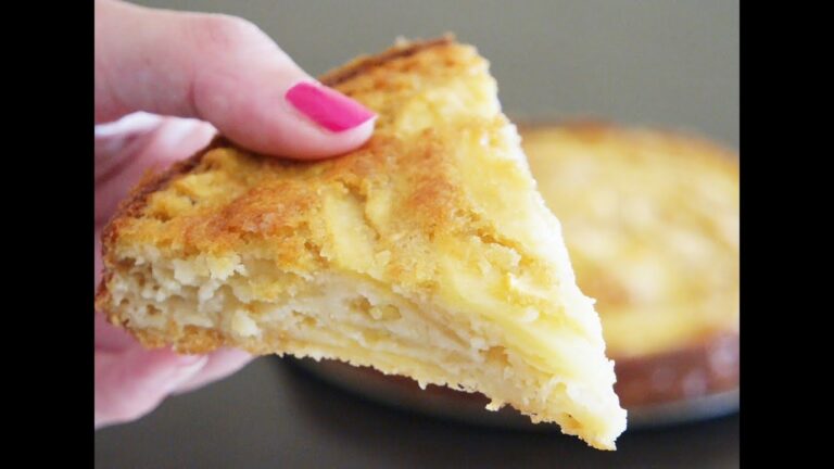 G&acirc;teau l&eacute;ger aux pommes avec du lait