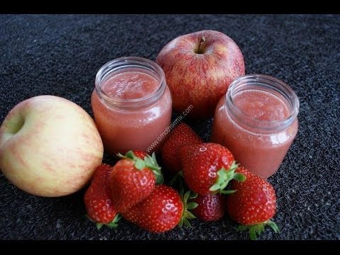 Compote pomme fraise sans sucre ajout&eacute;