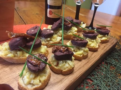 Amuse bouche boudin noir pommes
