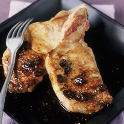 Cote de porc au caf&eacute;