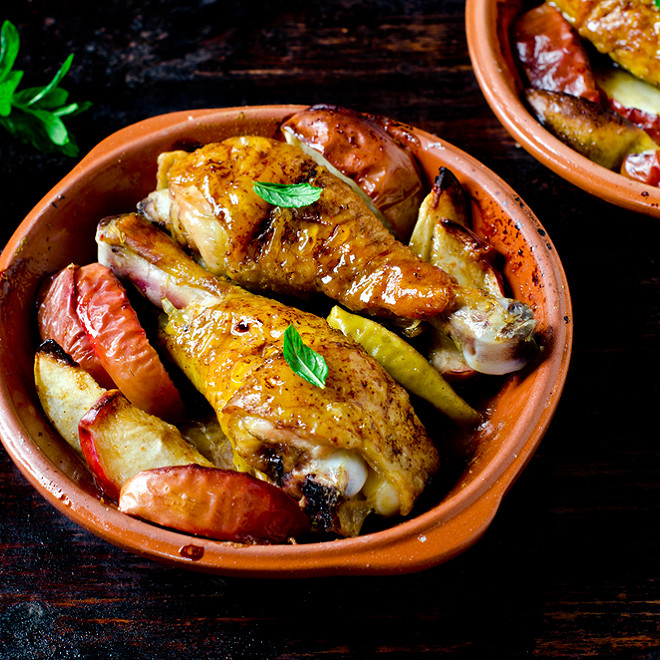 Recette cuisses de canette aux pommes