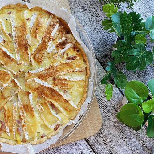 Tarte pomme de terre camembert lardons